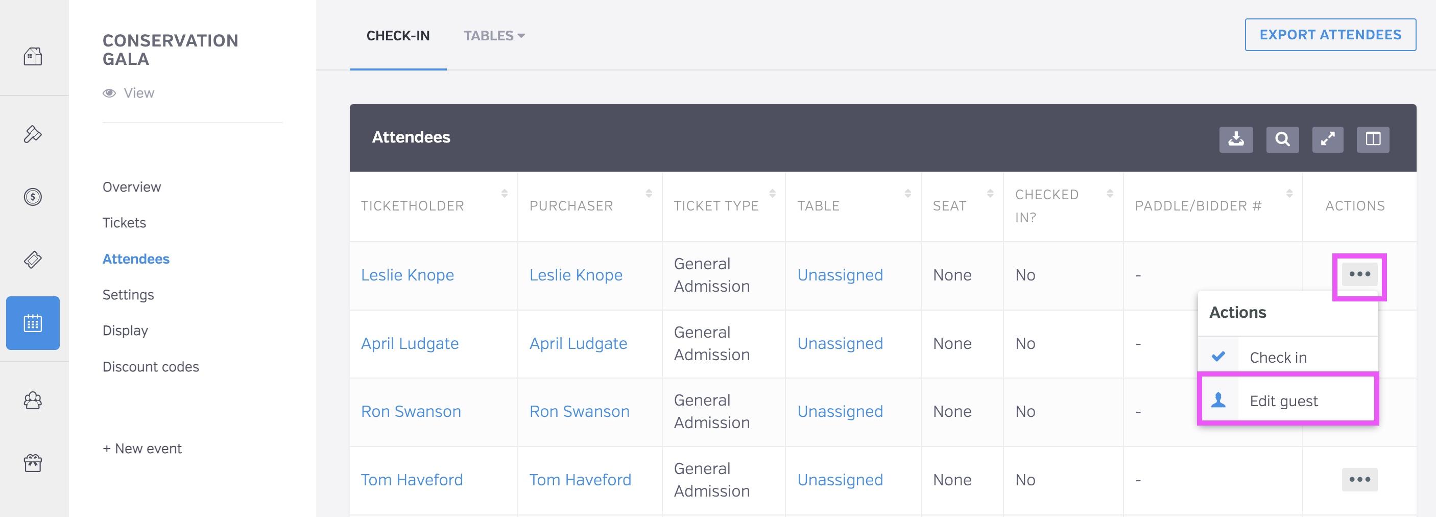 Can we assign paddle numbers to our guests?